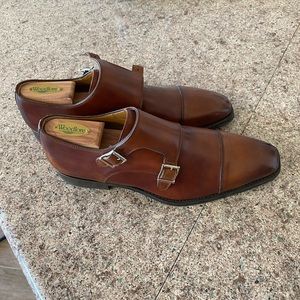 MAGNANNI Mens Lisbon Double-Monk Leather Loafers